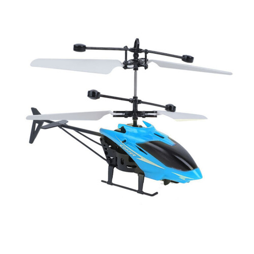 Mini 2-Kanal RC-Hubschrauber blau USB 10,5x18cm 1