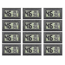 12-Pack Digital Hygrometer Thermometer - Mini Indoor Humidity/Temp Monitor