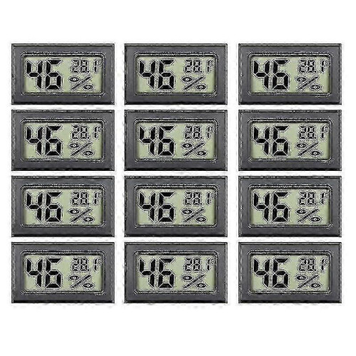 12-Pack Digital Hygrometer Thermometer - Mini Indoor Humidity/Temp Monitor