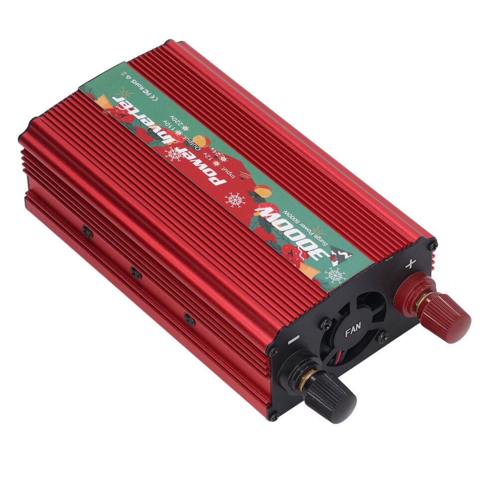 3000W Aluminum Alloy Dc12v To Ac Sine Wave Power Inverter, 220V 50Hz Red 9331332461940