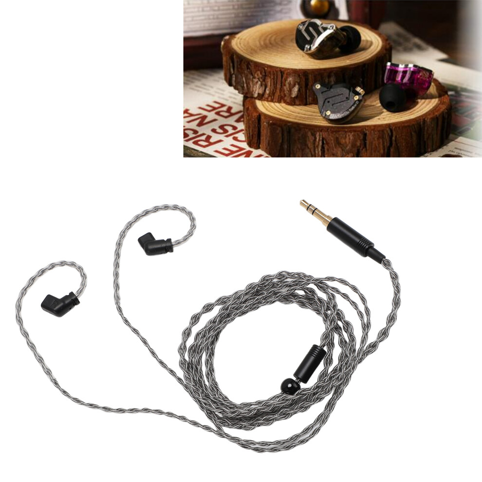 Plated Copper Earphone Cable 120Cm 3.5Mm To 2 Pin 0.78Mm Silver 4931332463538