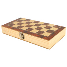 3-in-1 Spiel Schachbrett Damenwelt Spielbrett Holz faltbares Schachset für Kinder und Erwachsene 24x24cm / 9,4x9,4 Zoll