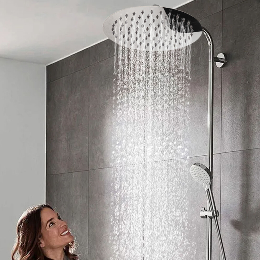 201 Stainless Steel 8 Inch Rainfall Shower Head High Pressure Bathroom Fixture 7891332467134