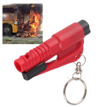Compact Red Car Safety Tool: Breaker Belt Cutter Whistle Included