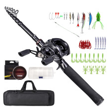 Ensemble canne et moulinet télescopiques 210 cm 7.2:1 12 lb