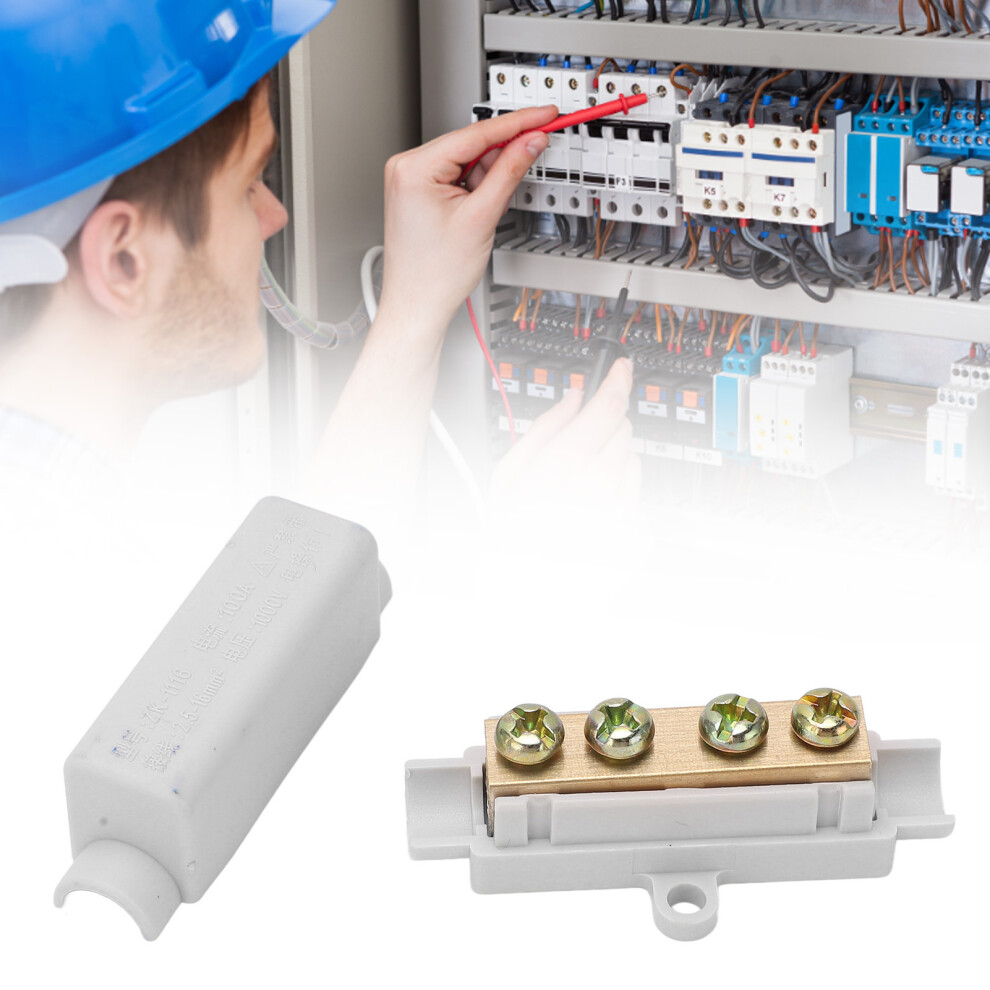Efficient 5Pcs Brass Conductor Terminal Blocks For 1000V 100A Wiring 6941332475132