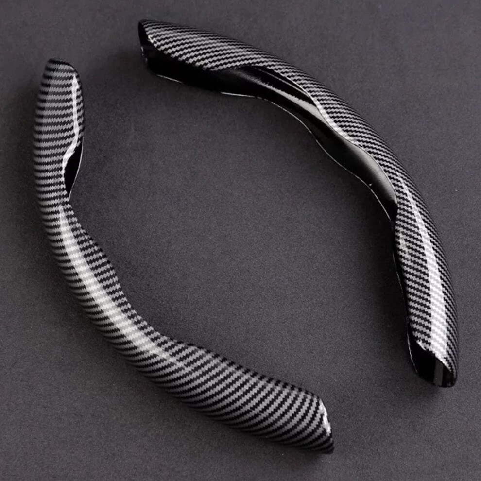 Ultra Thin Carbon Fiber Steering Wheel Cover, Wear-Resistant Universal Protector Black 5001332475462