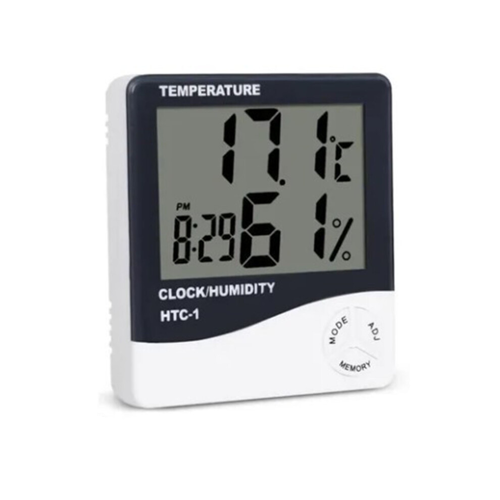 Portable Mini Hygrometer & Thermometer With Clock Lcd & Alarm 9371332478074