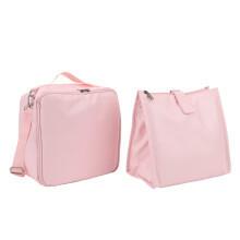 2 pezzi di borse termiche per pranzo rosa in PU+PVC, 21x14,5x21 cm