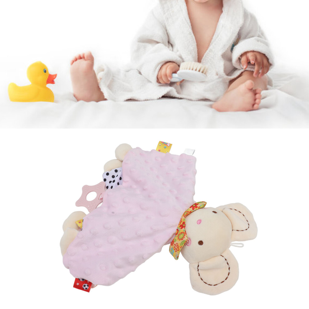 Baby Security Blanket - Plush Material Cute Animal Design Portable Pink