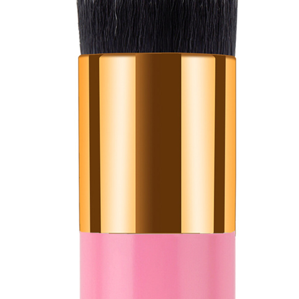 Pink/Gold Portable Makeup Brush With Nylon Bristles Â 11Cm Stylish Tool