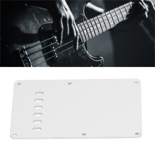 2 piezas de PVC para placa trasera de guitarra eléctrica con 6 agujeros, blanca