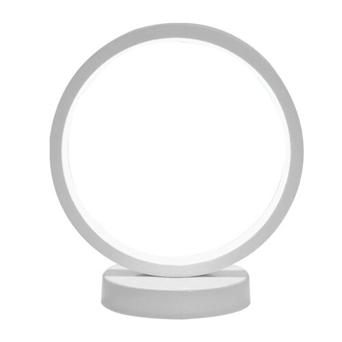 Lampada da tavolo LED circolare - bianco, silicone e ferro 1