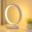 Lampada da tavolo LED circolare - bianco, silicone e ferro 4