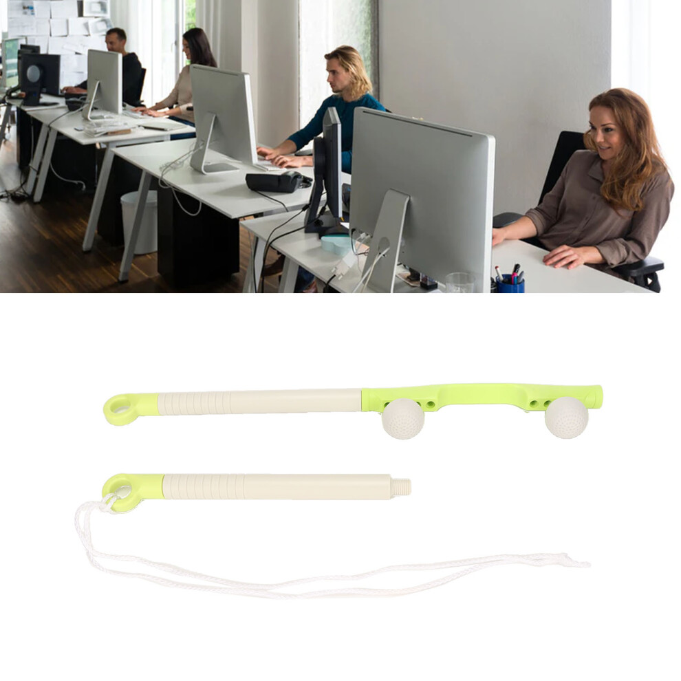 Yellow Handheld Dual Roller Neck Massager Stick For Relief |