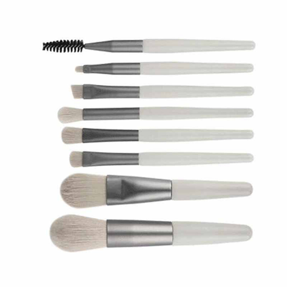 8 Pcs Portable Eco-Friendly Makeup Brush Set â Compact Travel Size