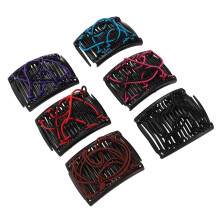 Confezione da 6 Pettini Elastici Magici per Capelli 7,4 cm 5,5 cm Rosso