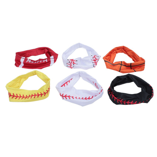 Ensemble de 6 bandeaux de softball, élastiques et antidérapants
