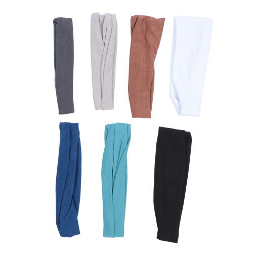 7er Pack elastischer Stirnbänder - rutschfest, weich, assortiert 1