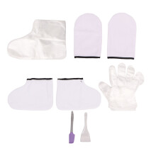 Home Spa Kit with Paraffin Mitts Socks Purple Spatula & Brushes