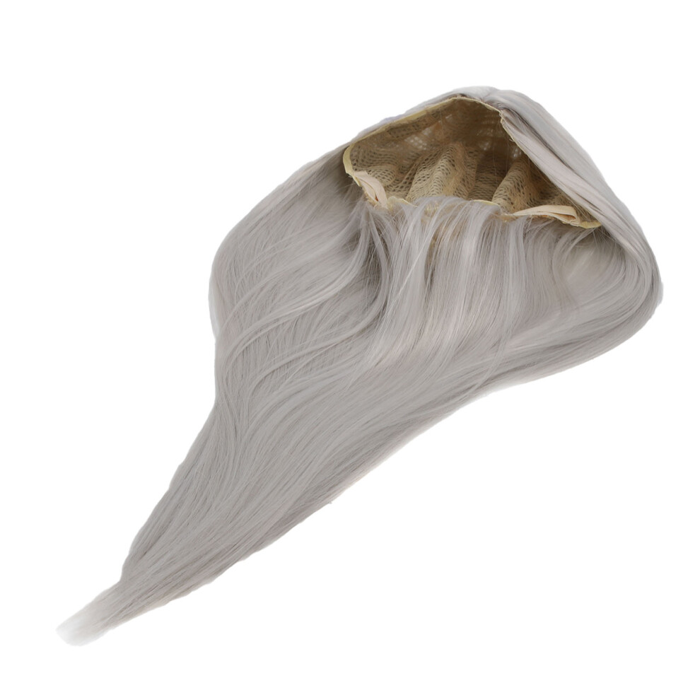Easy-Wear Silvery White Wig: Heat-Resistant & Built-in Hairnet Design
