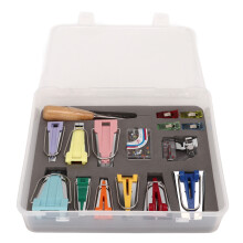 Bias Tape Maker Machine Kit with Adjustable Snap On Binder Foot