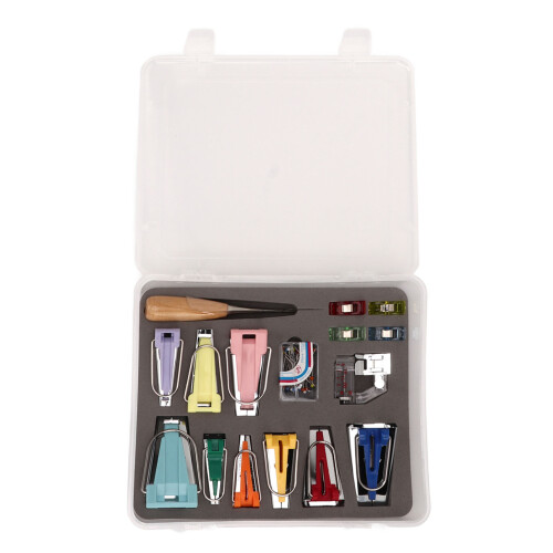 Bias Tape Maker Machine Kit with Adjustable Snap On Binder Foot 1