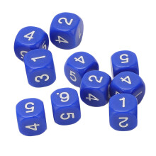 20 Stück 6-seitige Zahlenwürfel blau 1,6 x 1,6 x 1,6 cm