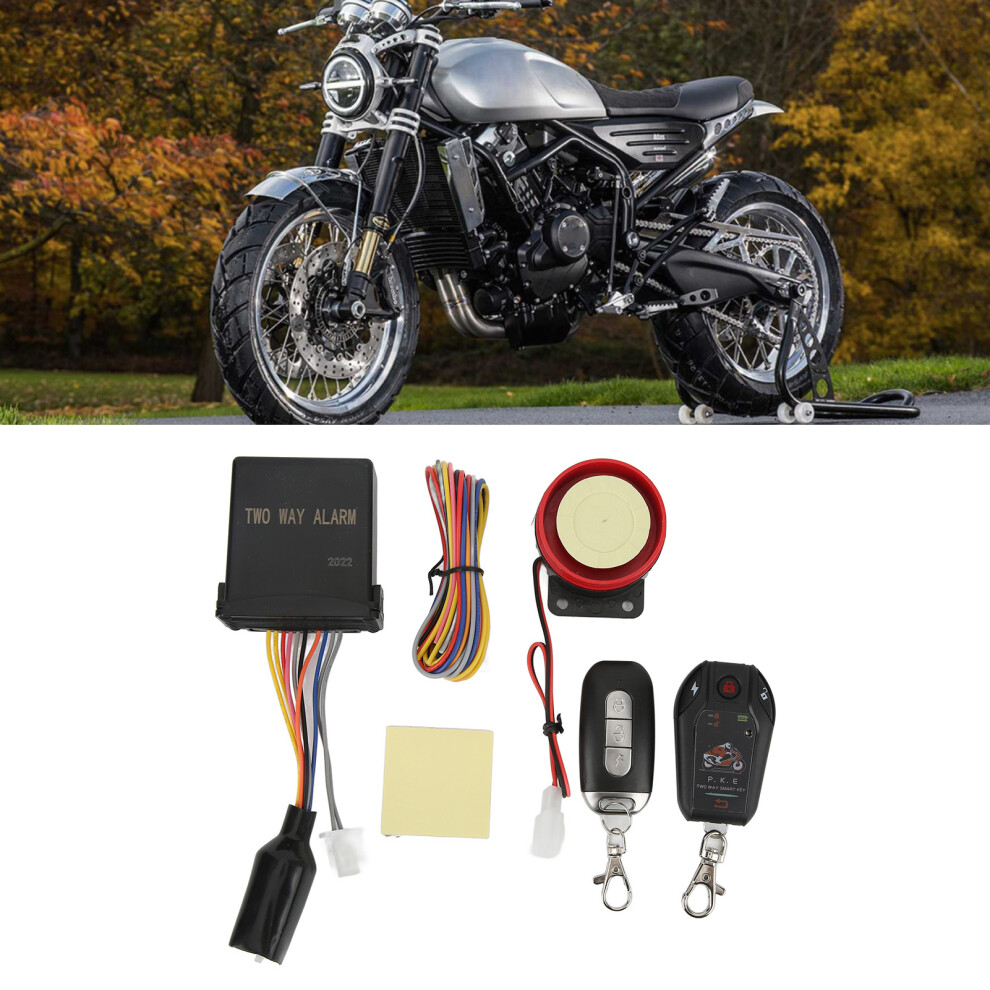 Security Alarm For Motorcycle Atv Scooter 2 Way Remote Start Anti Hijack Kit 3321332508758