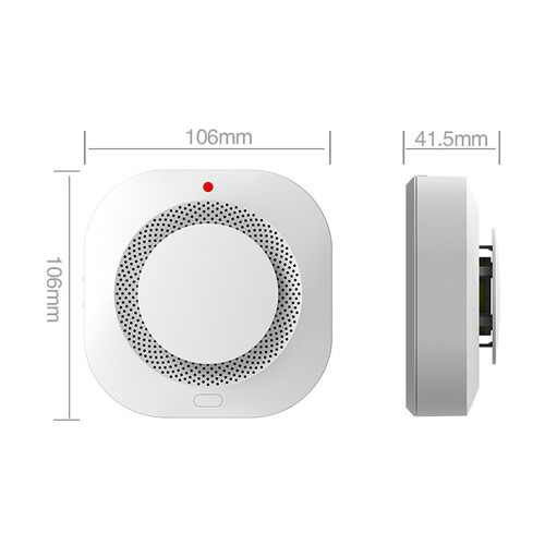 Zigbee Wireless Smoke Detector 80dB 106x106x41.5mm Home Safety Sensor 1
