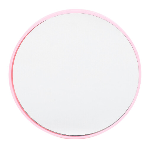 Specchio ingrandente 10x, 7,5 cm, rosa, 2 ventose