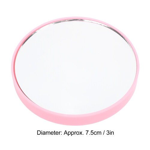 Specchio ingrandente 10x, 7,5 cm, rosa, 2 ventose 1