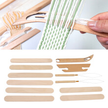 12Pcs Beech Wood Weaving Shuttle Kit for Looms, Handcraft Tool Set