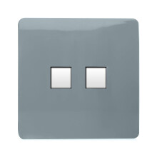Trendi Switch 2 Gang RJ45 Cat 6 Modern Designer PC Ethernet Socketin Cool Grey