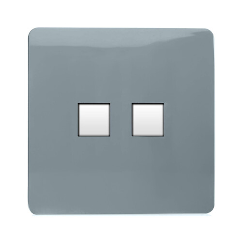 Trendi Switch Trendi Switch 2 Gang RJ45 Cat 6 Modern Designer PC Ethernet Socketin Cool Grey