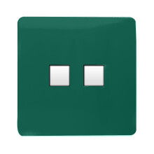 Trendi Switch 2 Gang RJ45 Cat 6 Modern Designer PC Ethernet Socketin Dark Forest Green