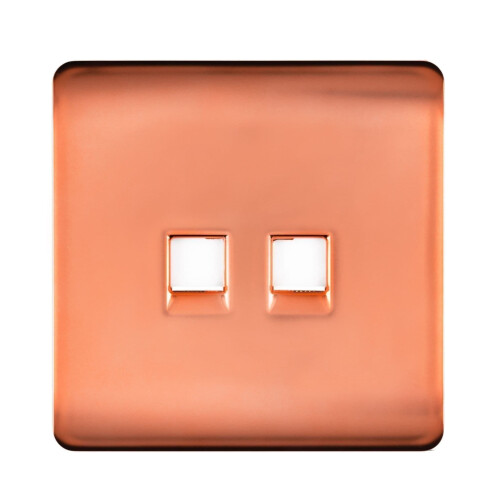 Trendi Switch Trendi Switch 2 Gang RJ45 Cat 6 Modern Designer PC Ethernet Socketin Copper