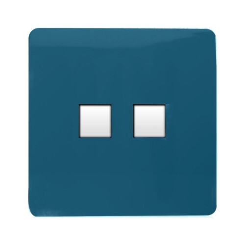 Trendi Switch Trendi Switch 2 Gang RJ45 Cat 6 Modern Designer PC Ethernet Socketin Midnight Blue
