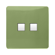 Trendi Switch 2 Gang RJ45 Cat 6 Modern Designer PC Ethernet Socketin Moss Green