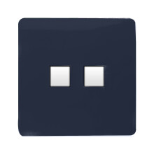 Trendi Switch 2 Gang RJ45 Cat 6 Modern Designer PC Ethernet Socketin Navy Blue