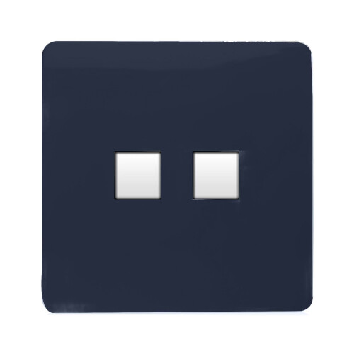 Trendi Switch Trendi Switch 2 Gang RJ45 Cat 6 Modern Designer PC Ethernet Socketin Navy Blue