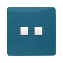 Trendi Switch 2 Gang RJ45 Cat 6 Modern Designer PC Ethernet Socketin Ocean Blue