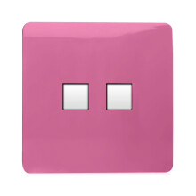 Trendi Switch 2 Gang RJ45 Cat 6 Modern Designer PC Ethernet Socketin Candy Pink