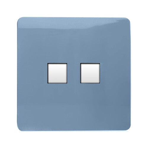 Trendi Switch Trendi Switch 2 Gang RJ45 Cat 6 Modern Designer PC Ethernet Socketin Sky Blue