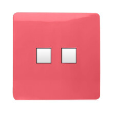 Trendi Switch 2 Gang RJ45 Cat 6 Modern Designer PC Ethernet Socketin Strawberry Red