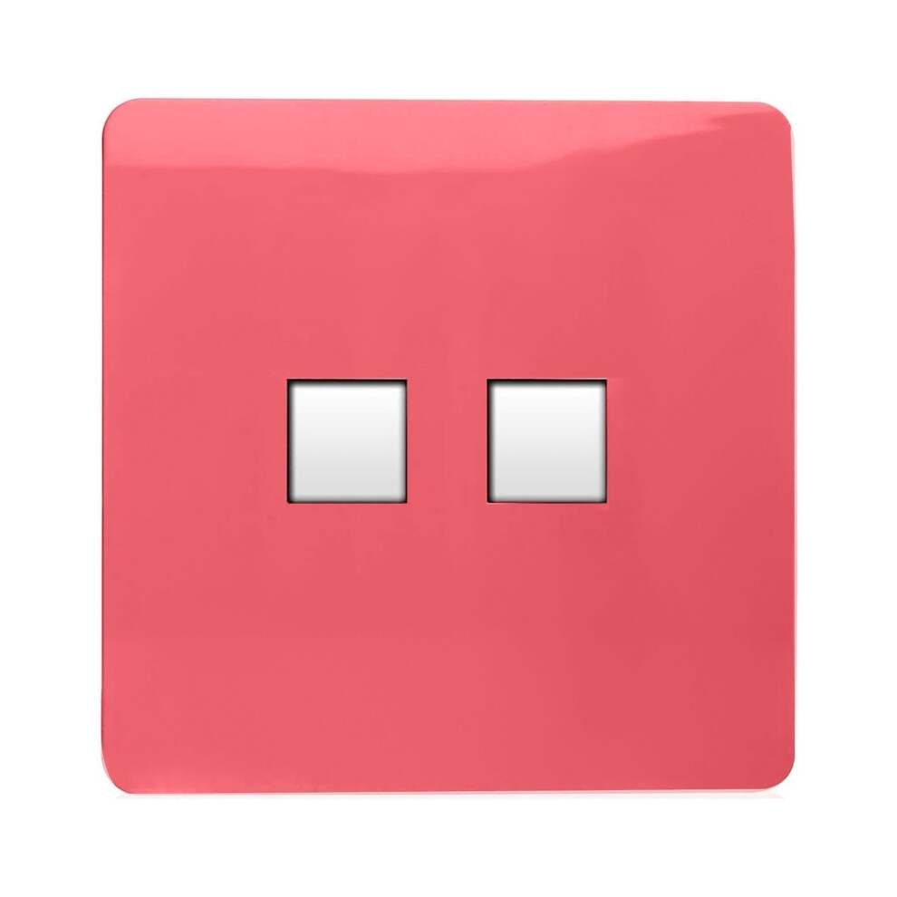 Trendi Switch 2 Gang Rj45 Cat 6 Pc Ethernet Socket - Strawberry Red - Image 4
