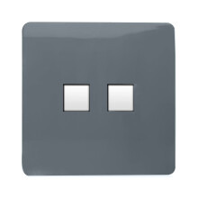 Trendi Switch 2 Gang RJ45 Cat 6 Modern Designer PC Ethernet Socketin Warm Grey