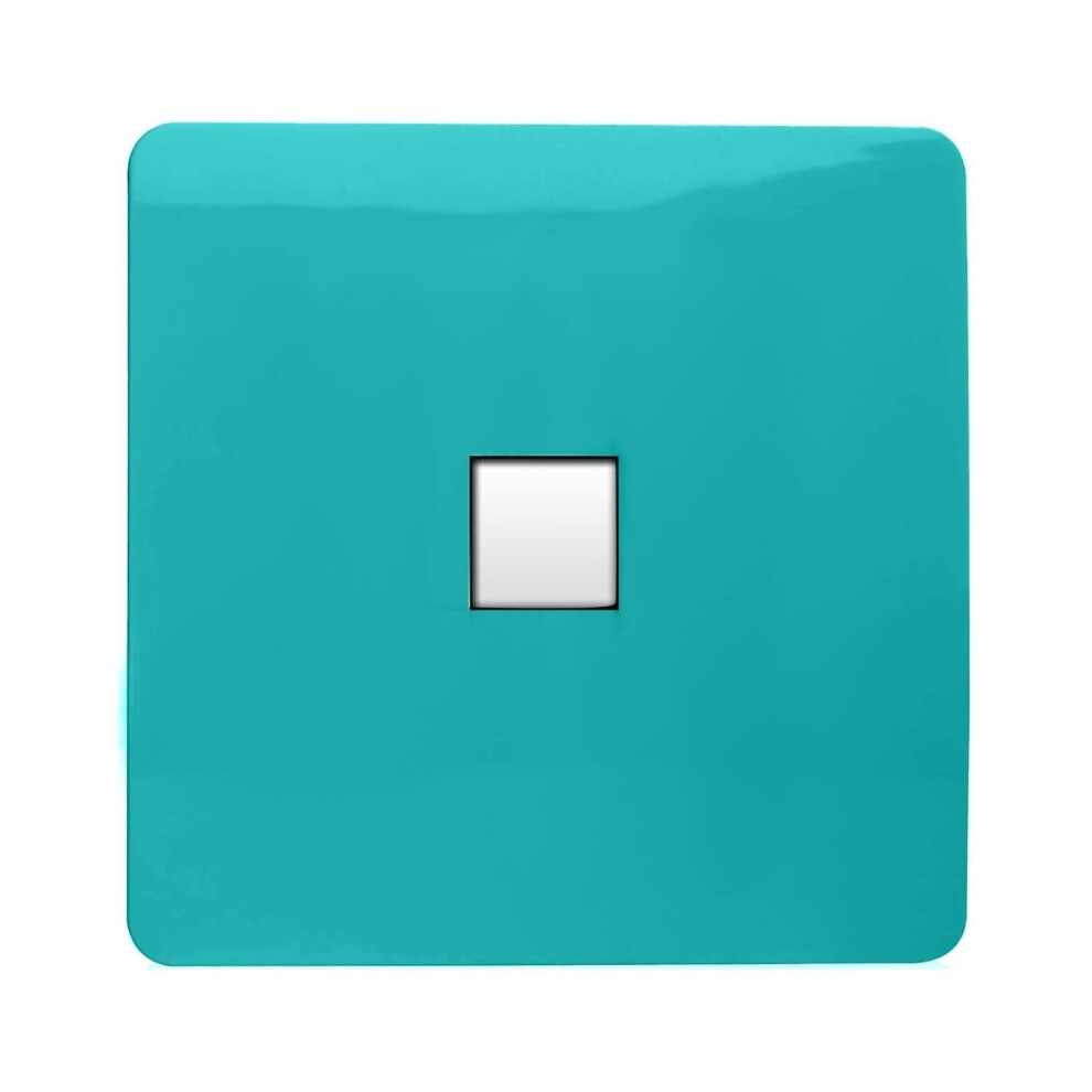Trendi Switch 1 Gang Rj45 Cat 6 Modern Designer Pc Ethernet Socketin Bright Teal