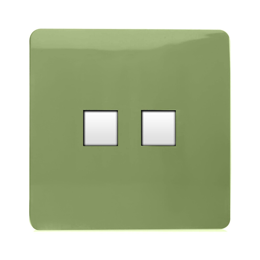 Trendi Switch 2 Gang Rj45 Cat 6 Ethernet & Telephone Secondary Sockets - Cool Grey - Image 3