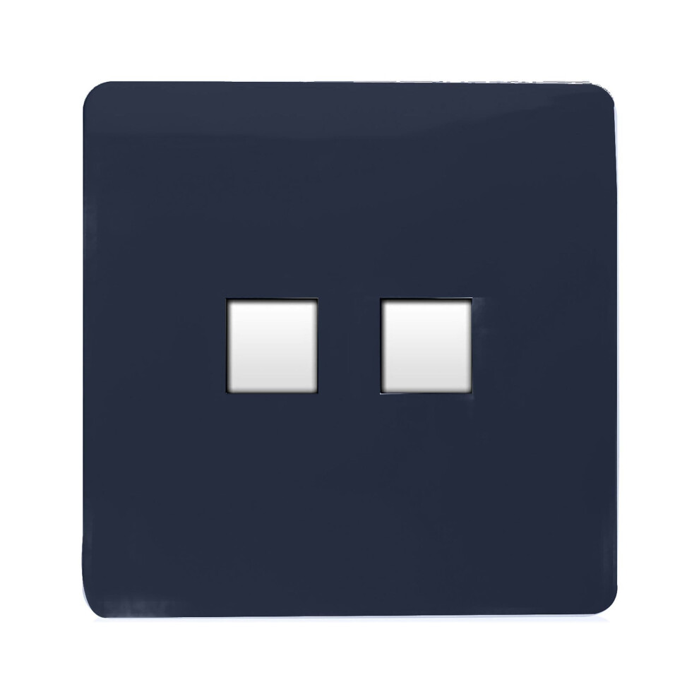 Trendi Switch 2 Gang Rj45 Cat 6 Ethernet & Telephone Secondary Sockets - Ocean Blue - Image 3